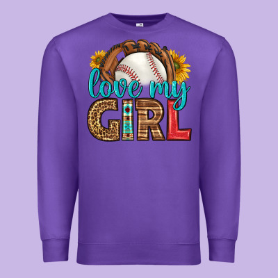 Love My Girl Baseball Premium Sweatshirt Designed By Hra Design Shop