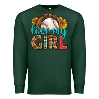 Sports Green love my girl baseball Premium Sweatshirt - HRA Design Shop
