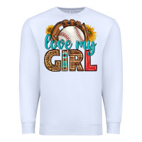 White love my girl baseball Premium Sweatshirt - HRA Design Shop