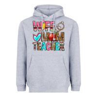 Heather Grey wife mom teacher Heavyweight Hoodie - Zillion Design Studio