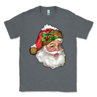 Charcoal Heather Santa Claus With Snow Classic Tee - RanaPortraitStore