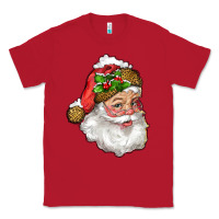Red Santa Claus With Snow Classic Tee - RanaPortraitStore