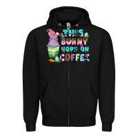 Black this bunny hops on coffee Zipper Hoodie - Zillion Design Studio