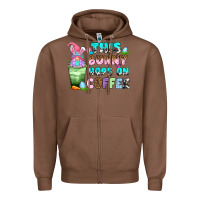 Chestnut this bunny hops on coffee Zipper Hoodie - Zillion Design Studio