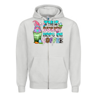 Dove Grey this bunny hops on coffee Zipper Hoodie - Zillion Design Studio