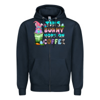 Navy this bunny hops on coffee Zipper Hoodie - Zillion Design Studio