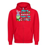 Red this bunny hops on coffee Zipper Hoodie - Zillion Design Studio