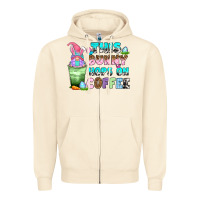 Sandshell this bunny hops on coffee Zipper Hoodie - Zillion Design Studio