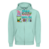 Seafoam this bunny hops on coffee Zipper Hoodie - Zillion Design Studio