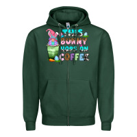 Sports Green this bunny hops on coffee Zipper Hoodie - Zillion Design Studio