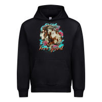 Black free spirit mustang horse Urban Hoodie - LillyAllenDesigns