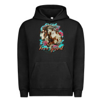 Pigment Black free spirit mustang horse Urban Hoodie - LillyAllenDesigns