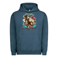 Pigment Midnight Navy free spirit mustang horse Urban Hoodie - LillyAllenDesigns