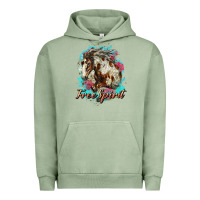 Pigment Oil Green free spirit mustang horse Urban Hoodie - LillyAllenDesigns