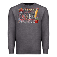 Charcoal Heather my class is full of sweet hearts Premium Sweatshirt - RacoonDesign
