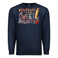 Navy my class is full of sweet hearts Premium Sweatshirt - RacoonDesign