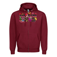 Burgundy day of the dead Zipper Hoodie - texasbilliewilder