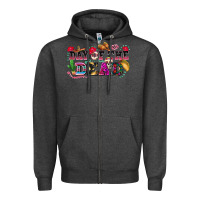 Charcoal Heather day of the dead Zipper Hoodie - texasbilliewilder
