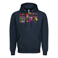 Navy day of the dead Zipper Hoodie - texasbilliewilder
