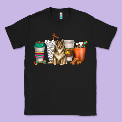 Classic Tee collie dog coffee cups