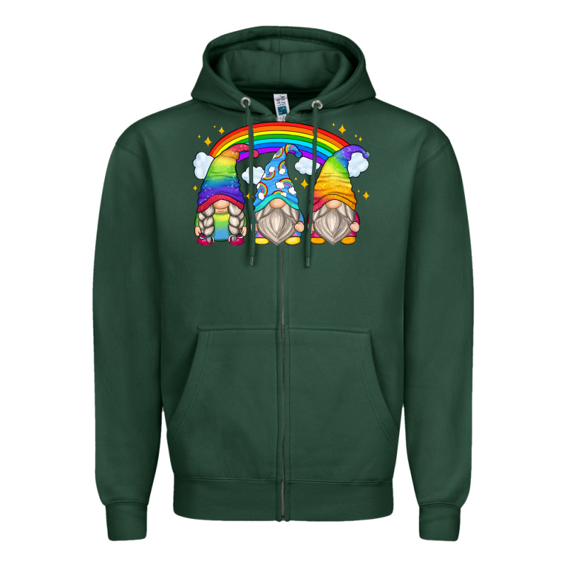 Rainbow Gnomes Zipper Hoodie by Zillion Design Studio | Teevron