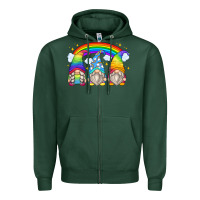 Sports Green rainbow gnomes Zipper Hoodie - Zillion Design Studio
