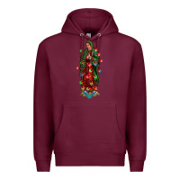 Burgundy our lady of Guadalupe Christmas Premium Hoodie - Jasminsmagicworld