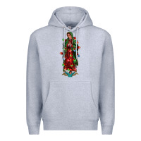 Heather Grey our lady of Guadalupe Christmas Premium Hoodie - Jasminsmagicworld