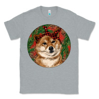 Heather Grey Shiba Inu Christmas Classic Tee - RanaPortraitStore