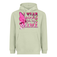 Matcha I Wear Pink For My Mama with Butterfly Heavyweight Hoodie - texasbilliewilder