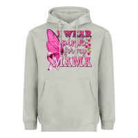 I Wear Pink For My Mama With Butterfly Heavyweight Hoodie | Teevron