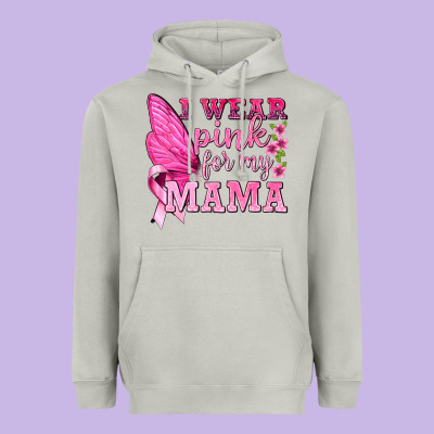 I Wear Pink For My Mama With Butterfly Heavyweight Hoodie Designed By Texasbilliewilder