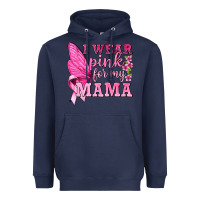 Navy I Wear Pink For My Mama with Butterfly Heavyweight Hoodie - texasbilliewilder
