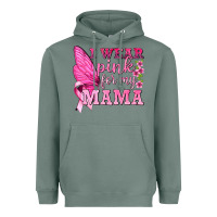Sage I Wear Pink For My Mama with Butterfly Heavyweight Hoodie - texasbilliewilder
