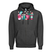 Charcoal Heather dentist coffee cups Zipper Hoodie - texasbilliewilder