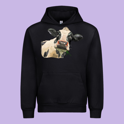 Holstein Heifer Face Urban Hoodie Designed By Lillyallendesigns