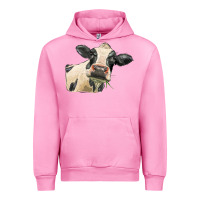 Fuchsia Pink holstein heifer face Urban Hoodie - LillyAllenDesigns