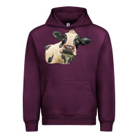 Mauve Wine holstein heifer face Urban Hoodie - LillyAllenDesigns