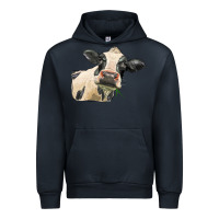 Navy holstein heifer face Urban Hoodie - LillyAllenDesigns