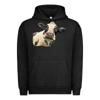 Pigment Black holstein heifer face Urban Hoodie - LillyAllenDesigns