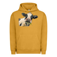 Pigment Peanut Butter holstein heifer face Urban Hoodie - LillyAllenDesigns