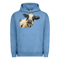 Pigment Pebble Blue holstein heifer face Urban Hoodie - LillyAllenDesigns