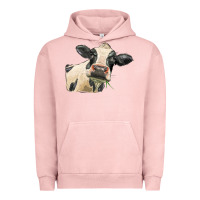 Pigment Salmon holstein heifer face Urban Hoodie - LillyAllenDesigns