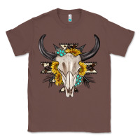 Chestnut cow aztec western bull skull Classic Tee - texasbilliewilder