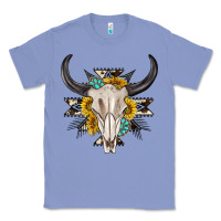 Colony Blue cow aztec western bull skull Classic Tee - texasbilliewilder