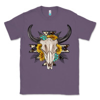 Lavender cow aztec western bull skull Classic Tee - texasbilliewilder