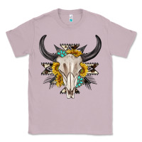 Lilac cow aztec western bull skull Classic Tee - texasbilliewilder
