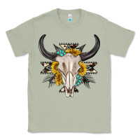 Matcha cow aztec western bull skull Classic Tee - texasbilliewilder