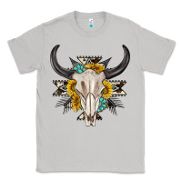 Moon Dust cow aztec western bull skull Classic Tee - texasbilliewilder