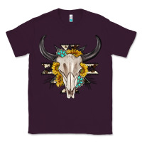 Plum cow aztec western bull skull Classic Tee - texasbilliewilder